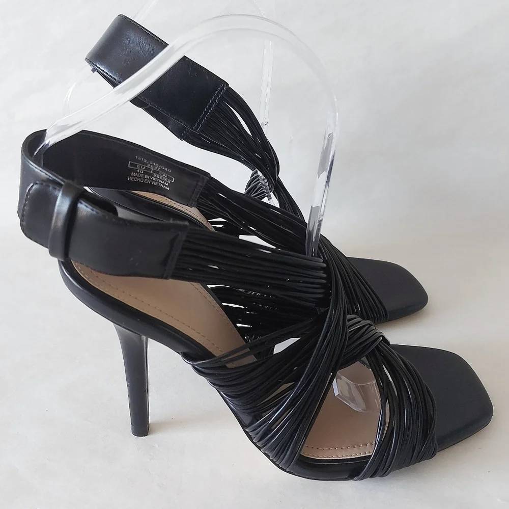 Zara Black Strappy High Heel Sandals - Picture 3 of 11